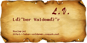 Léber Valdemár névjegykártya
